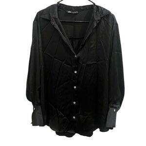 Zara Black Button-Up‎ Long sleeve